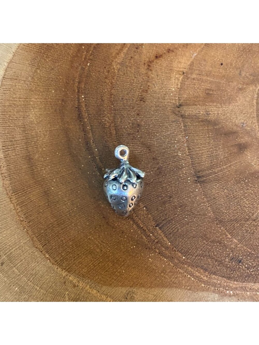 RETIRED James Avery Strawberry Charm, Sterling Silver